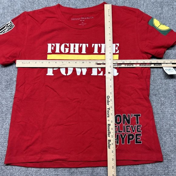 Fight The Power Defend Brooklyn T-Shirt Women's 2X Plus Red Short Sleeve New - Picture 4 of 7
